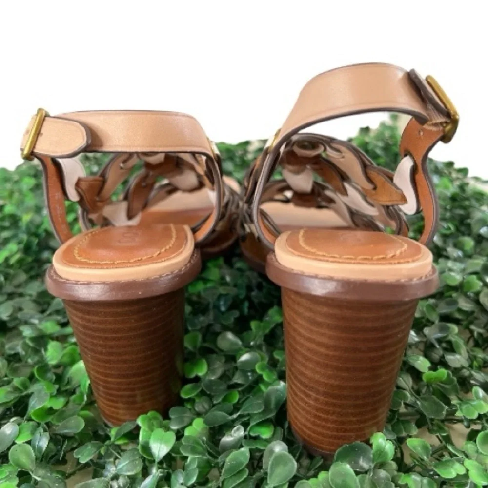 Coach Women's Sandals in Brown, Cream, and White
